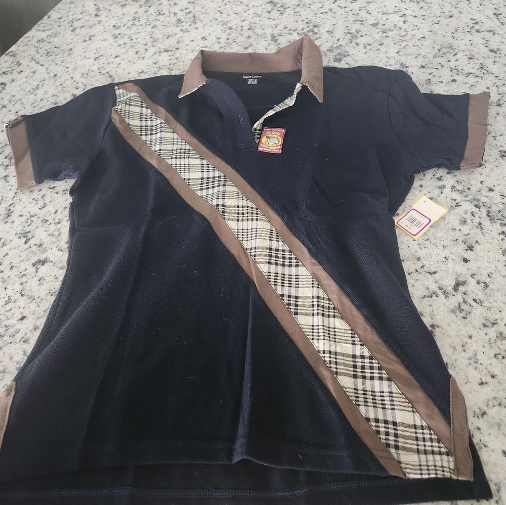 Equine Couture Baker Plaid Polo